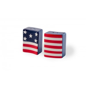 Boston International Shaker Flags Stars and Stripes 2 Piece Salt and Pepper Set BCST2076